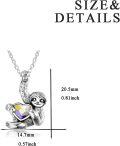wholesale 925 Sterling Silver Yellow Crystal Heart Sloth Pendant Necklace for Women and Men-0-14