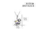 wholesale 925 Sterling Silver Sloth Pendant With Golden Heart Charm Necklace-0-14