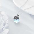 wholesale 925 Sterling Silver Blue Opal Sea Turtle Pendant Necklace for Women Girls-0-4