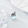 wholesale 925 Sterling Silver Blue Opal Sea Turtle Pendant Necklace for Women Girls-0-4