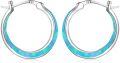 wholesale 925 Sterling Silver Blue Fire Opal CZ Huggie Hoop Earrings for Women-0-0