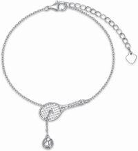 wholesale 925 Sterling Silver Tennis Racket and Ball Charm Bracelet Sport s for Women-tennis