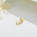 wholesale 14K Gold Moissanite Diamond Animal Paw L-Shaped Nose Ring 20G 0.8mm Post-0-2