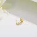 wholesale 14K Gold Moissanite Diamond Animal Paw L-Shaped Nose Rings Wholesale 20G 0.8mm Post-0-2