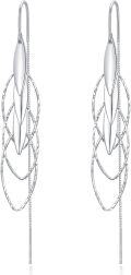wholesale Silver Threader Earrings for Women - Long Chain Dangle Hypoallergenic Tassel Earrings Fashion Jewelry-0-0