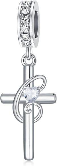 wholesale 925 Sterling Silver ABC Initial Cross Charm Pendant Beads for Bracelet-3-C