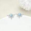 wholesale 925 Sterling Silver Gold Moonstone Starburst Stud Earrings for Women and Girls-0-37