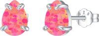 wholesale 925 Sterling Silver Red Fire Opal 925 Pear Shape Stud Earrings for Women-Pink