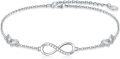 wholesale 925 Sterling Silver Infinity Heart Charm Bracelet for Women Minimalist Fine s-0-0