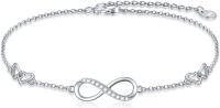 wholesale 925 Sterling Silver Infinity Heart Charm Bracelet for Women Minimalist Fine s-A