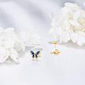 wholesale 14K Gold Blue Enamel Butterfly Stud Earrings for Women-0-4