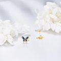 wholesale 14k Gold Blue Enamel Butterfly Stud Earrings For Women-0-4