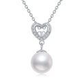 wholesale 925 Sterling Silver Heart Pendant With Pearl Drop-0-0