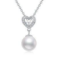wholesale 925 Sterling Silver Heart Pendant With Pearl Drop-style 1