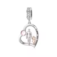 wholesale 925 Sterling Silver Family Love Charm Bracelet for Daughter Mother Lover - Birthday Valentine's Day Gifts-02-10-October