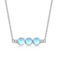 wholesale 925 Sterling Silver Red Agate Healing Crystal Bead Choker Necklace for Women Christmas Gift-05. Moonstone\/ June