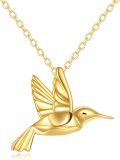 wholesale 14K Yellow Gold Hummingbird Pendant Necklace for Women - Guardian Spirit Animal s-0-0