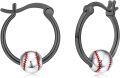 wholesale 925 Sterling Silver Baseball Hoop Earrings for Women and Girls-0-0
