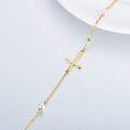 wholesale 14K Gold Chain with Pearl and Cross Charm Bracelet for Women - Confirmation Gift Idea-0-1