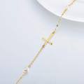 wholesale 14K Gold Chain with Pearl and Cross Charm Bracelet for Women - Confirmation Gift Idea-0-1