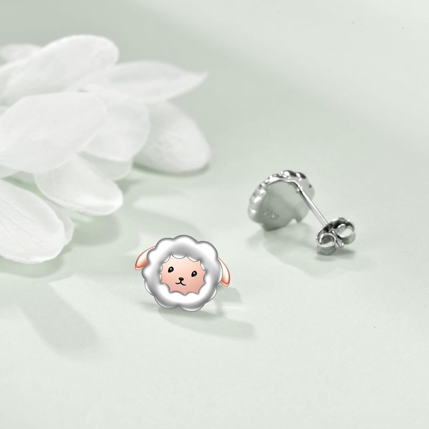 wholesale 925 Sterling Silver Sheep Stud Earrings - Adorable Animal  for Her-0-1