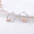 wholesale 925 Sterling Silver Hypoallergenic Pink Gold Plated Koala Bear Hugging Hoop Earrings for Women Girls 3D Animal  (Silver)-0-2