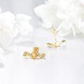 wholesale 14K Gold Twist Candy Stud Earrings with Cubic Zirconia - Small Honey for Women-0-3