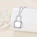 wholesale 925 Sterling Silver Square Lock Cremation Keepsake Pendant Necklace with Funnel and Fill Tool Gift Set for Women/Men/Grandma-0-3