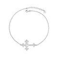 wholesale Sterling Silver Hypoallergenic Sobriety Cross Bracelet - AA Triangle Symbol, Recovery Jewelry Gift for Women & Men, 20mm-0-0