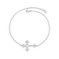 wholesale Sterling Silver Hypoallergenic Sobriety Cross Bracelet - AA Triangle Symbol, Recovery Jewelry Gift for Women & Men, 20mm-Crystal AA Bracelet