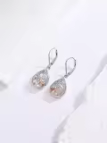 TOUPOP Sterling Silver Lotus Wolf Sea Turtle Dangle Leverback Earrings-0-2