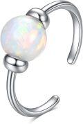 wholesale 925 Sterling Silver Opal Stone Hypoallergenic 8mm Huggie Nose Ring for Women-0-0
