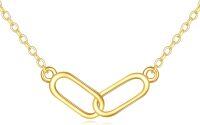 wholesale 14K Gold Infinity Link Chain Minimalist Jewelry for Sisters and Families-14k Gold-Interlocking Linked necklace