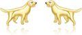 wholesale 925 Sterling Silver Gold Plated Labrador Retriever Dog Stud Earrings for Women - Pet Lover Gift Ideas-0-0