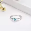 TOUPOP Sterling Silver Crystal Infinity Love Heart Rings For Women-0-3