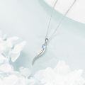 wholesale 925 Sterling Silver Moonstone Italian Horn Pendant Necklace for Women Luck Charm s-0-2