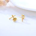 wholesale Rose Gold Diamond Cross Stud Earrings - Religious s for Women and Girls-0-13