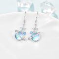wholesale 925 Sterling Silver Moonstone Planet & Star Drop Earrings - Celestial Jewelry-0-3