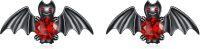 wholesale 925 Sterling Silver Red Crystal Bat Stud Earrings - Halloween Costume s for Women-Bat