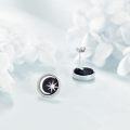 wholesale 925 Sterling Silver Blue Sandstone Star Earrings with Glittering Specks, 12.4mm-0-2