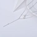 wholesale 925 Sterling Silver Pearl Y-Shape Pendant Layered Necklace Christmas Gifts for Women-0-2