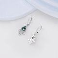 wholesale 925 Sterling Silver Green Labradorite Fleur-de-Lis Leverback Drop Earrings-0-3
