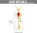 wholesale 925 Sterling Silver Gold-Plated Teardrop Blue Topaz & Round White Cubic Zirconia Key Pendant Necklace-0-3