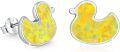 wholesale 925 Sterling Silver Yellow Opal Duck Stud Earrings for Girls - Hypoallergenic and Adorable s-0-0