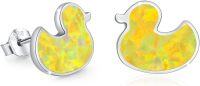 wholesale 925 Sterling Silver Yellow Opal Duck Stud Earrings for Girls - Hypoallergenic and Adorable s-Yellow