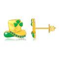 wholesale 925 Sterling Silver Hypoallergenic St Patricks Day Leprechaun Hat Stud Earrings for Women and Girls-0-0