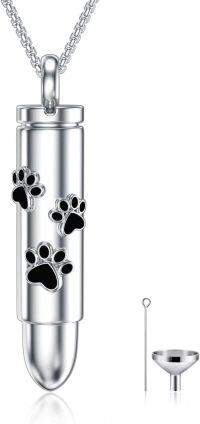 wholesale Sterling Silver Abalone Shell Cremation Jewelry Urn Necklace-Paw Print-Paw Print-Customized