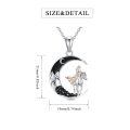 wholesale 925 Sterling Silver Crescent Moon Fairy Riding Horse Necklace Pendant-0-1