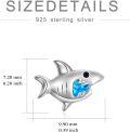 wholesale TOUPOP Sterling Silver Cute Stud Earrings Created Opal Sea Turtle/dolphin/dragon/dinosaurs/ladybug/shark/narwhals Animals Earrings For Women Birthday Gifts -0-5