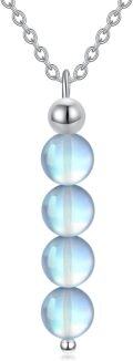 wholesale 925 Sterling Silver Moonstone Necklace Elegant Adjustable Chain for Women, Gift for Her-0-0